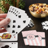 Roze Stippen en stripes Patroon Pokerkaarten (Insitu)