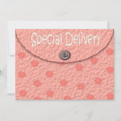 Roze Stippen Envelope Girls Baby Shower-uitvinding Kaart (Voorkant)