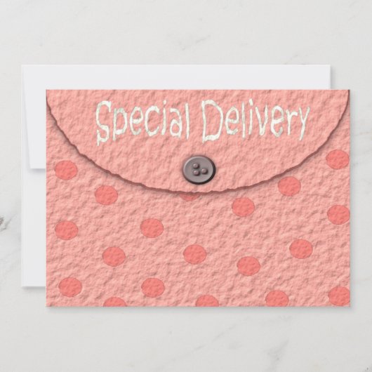 Roze Stippen Envelope Girls Baby Shower-uitvinding Kaart (Voorkant)