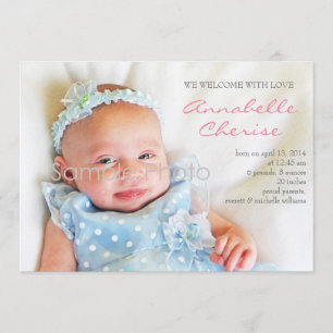 Roze Stippen Fotoaankondiging Aankondiging