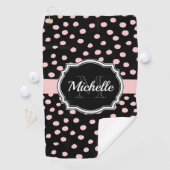 Roze Stippen Golfhanddoek (Insitu)