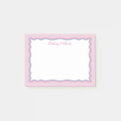 Roze Stippen & Golfplaat Frame Voeg Naam Toe Post-it® Notes (Voorkant)