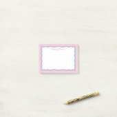 Roze Stippen & Golfplaat Frame Voeg Naam Toe Post-it® Notes (Op bureau)