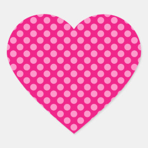 Roze Stippen Hart Sticker
