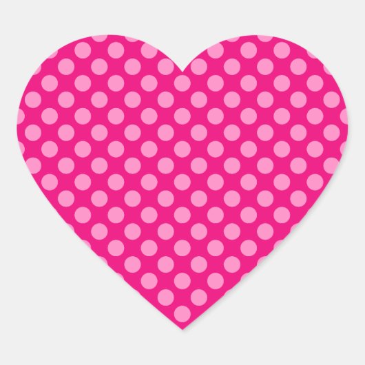Roze Stippen Hart Sticker (Voorkant)