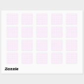 Roze Stippen Harten Vierkante Sticker (Vel)