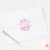 Roze Stippen Het is een Meisje Baby shower Sticker (Envelop)