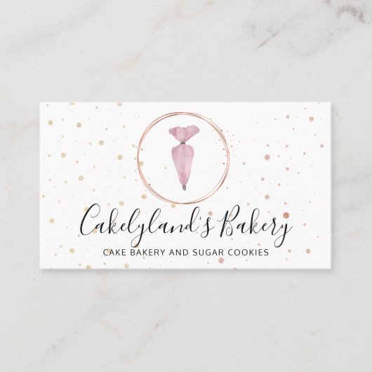 Roze Stippen Iconische Waterverf Kooktoestellen Visitekaartje (Voorkant)