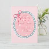 Roze Stippen Kerstmis Kaart (Staand voorkant)