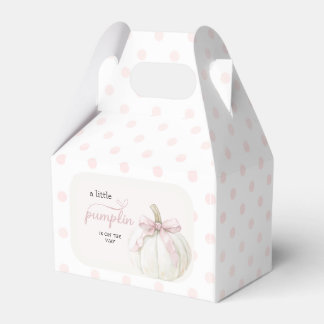 Roze Stippen Kleine Pompoen Baby Shower Bedankdoosjes