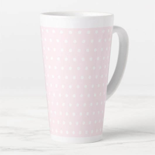 Roze Stippen Latte Mok (Rechterhoek)