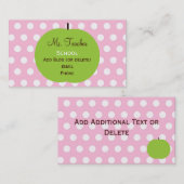 Roze Stippen Leerkrachten Visitekaartjes (Voorkant / Achterkant)