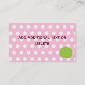 Roze Stippen Leerkrachten Visitekaartjes (Achterkant)