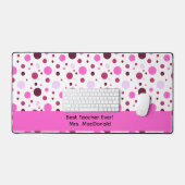 Roze Stippen leraar waardering cadeau Bureaumat (Keyboard & Muis)