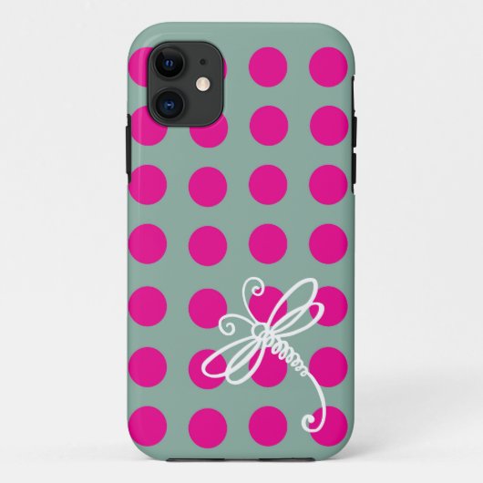 Roze Stippen Libelle Art Case-Mate iPhone 5 Case (Achterkant)