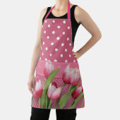 Roze Stippen met Mooie Roze Tulpen, Schort (Insitu)