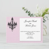 Roze Stippen met uitnodiging voor een zwarte luide (Staand voorkant)