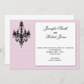 Roze Stippen met uitnodiging voor een zwarte luide (Voorkant / Achterkant)