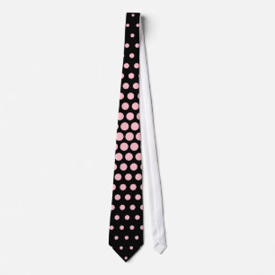 Roze Stippen Modern Black Stropdas