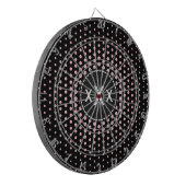Roze Stippen Modern Monogram Dartbord (Voorkant Links)