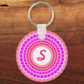 Roze Stippen Monogram Sleutelhanger (Voorkant)