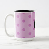 Roze Stippen Monogram Tweekleurige Koffiemok (Links)