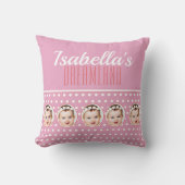 Roze Stippen Nursery Cadeau Kussen (Voorkant)