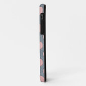 Roze Stippen op Grijs Leerprint Case-Mate iPhone Case (Achterkant/links)