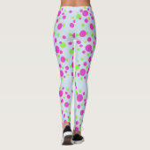 Roze Stippen op lichtblauw - Leggings (Achterkant)