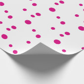 Roze stippen op wit inpakpapier (Hoek)