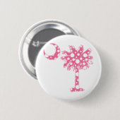 Roze Stippen Palmetto Ronde Button 5,7 Cm (Voorkant /achterkant)