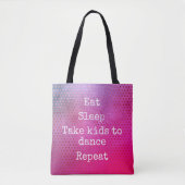 Roze Stippen Patroon Eet slaap Kinder om te dansen Tote Bag (Voorkant)