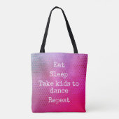 Roze Stippen Patroon Eet slaap Kinder om te dansen Tote Bag (Achterkant)