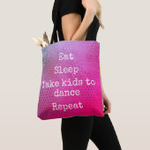 Roze Stippen Patroon Eet slaap Kinder om te dansen Tote Bag (Dichtbij)