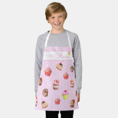 Roze Stippen Persoonlijke Chef Cupcake Schort (Gedragen)