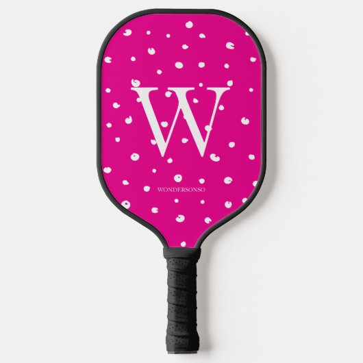 Roze Stippen Pickleball Paddle (Voorkant)