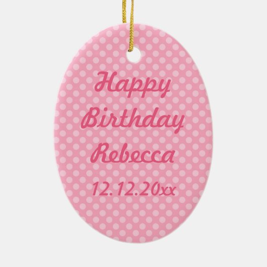 Roze Stippen Rollerskate Birthday Oval Ornament (Achterkant)