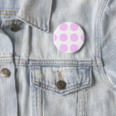 Roze Stippen Ronde Button 5,7 Cm (In situ)