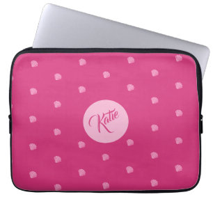 Roze Stippen-Schelpen- Laptop Sleeve