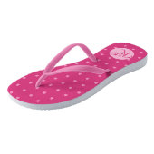 Roze Stippen-Schelpen- Teenslippers (Schuin)