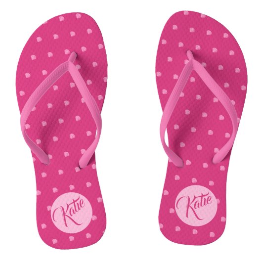 Roze Stippen-Schelpen- Teenslippers (Voetbed)
