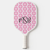 Roze Stippen Script Monogram Pickleball Paddle (Achterkant)