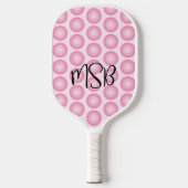 Roze Stippen Script Monogram Pickleball Paddle (Voorkant)