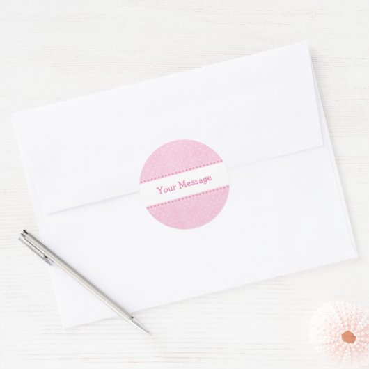 Roze Stippen Sticker (Envelop)