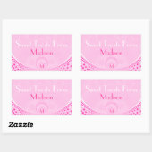 Roze Stippen & Swirls-Monogram Sweets Rechthoekige Sticker (Vel)