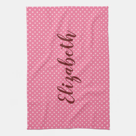  roze stippen theedoek (Verticaal)