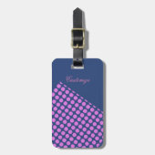 roze stippen Thunder_Cove blauw Bagagelabel (Voorkant verticaal)