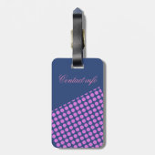 roze stippen Thunder_Cove blauw Bagagelabel (Achterkant verticaal)