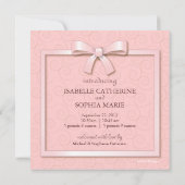 Roze Stippen Twin Girls Baby Foto geboorteaankondi Aankondiging (Achterkant)