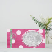 Roze Stippen Vakantie Foto Sjabloon (Staand voorkant)